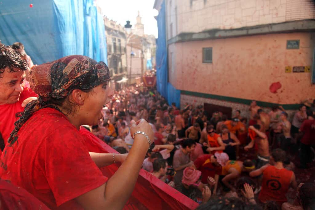 rajčatová bitva La Tomatina Španělsko