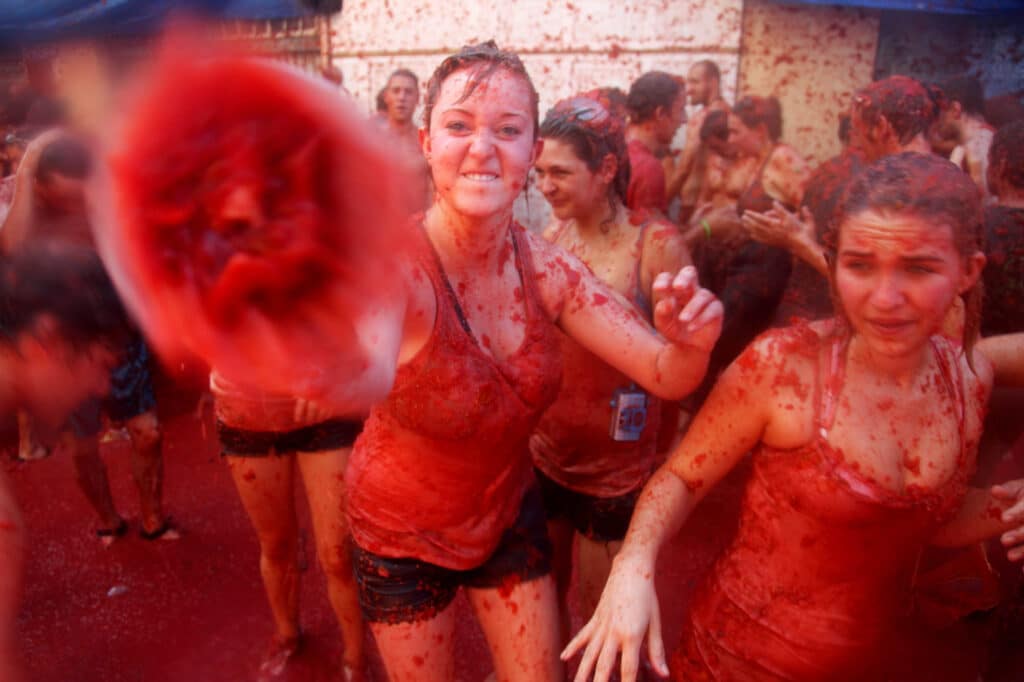 rajčatová bitva La Tomatina Španělsko