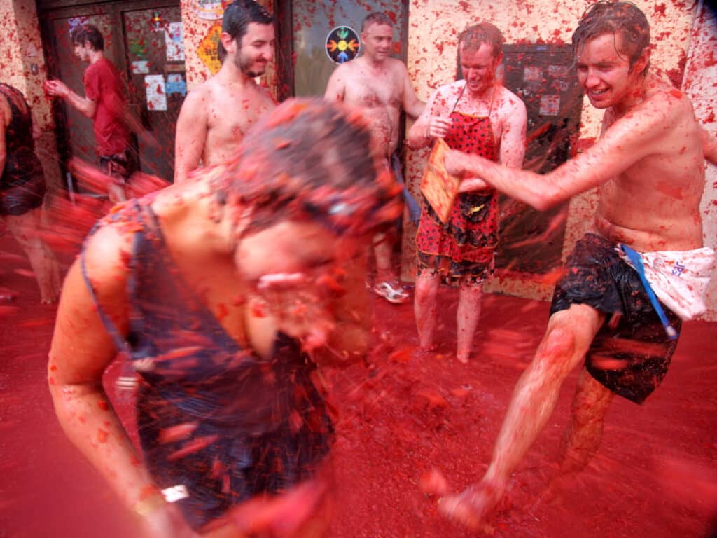 rajčatová bitva La Tomatina Španělsko