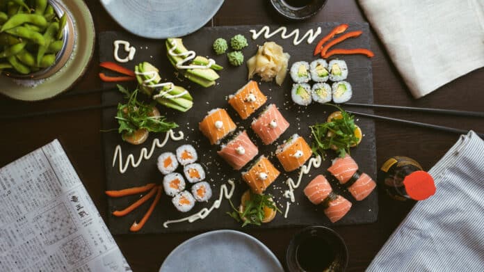 Japonské jídlo sushi Japonské jídlo sushi